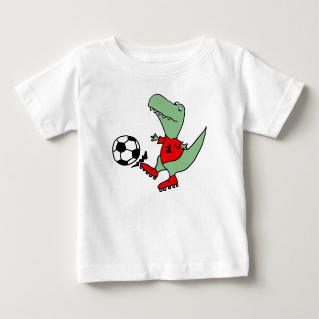Rolig T-rex Dinosaur som leker fotboll Tee (Framsida)