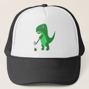 Rolig T-rex Dinosaur som leker Golf Keps