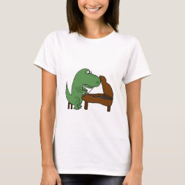 Rolig T-Rex Dinosaur som leker pianot T-shirt