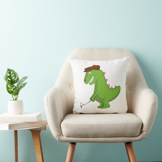 Rolig T-Rex-dinosaur som spelar golf Kudde (Stol)