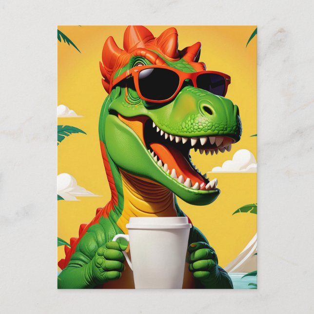 Rolig T-Rex-dinosaur  Vykort (Framsida)