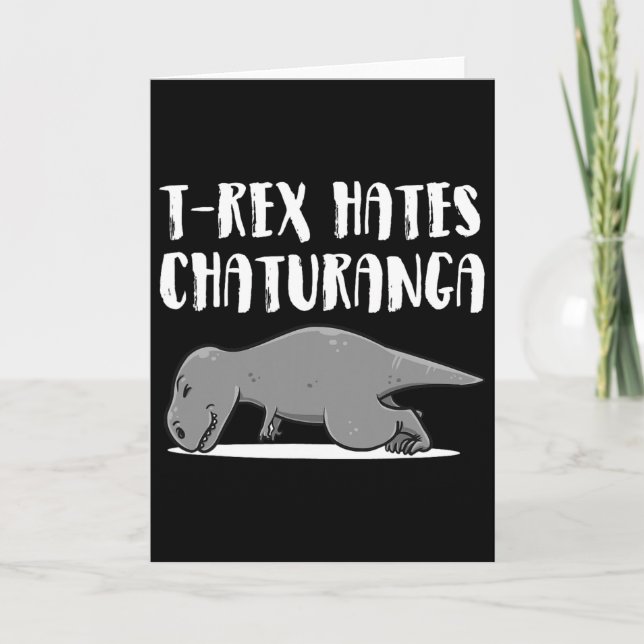 Rolig T-rex Dinosaur Yoga Kläder Perfekt Present  Kort (Framsida)