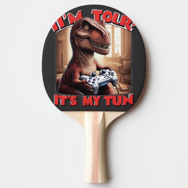 Rolig T-Rex Gamer Citat Design Pingisracket (Framsidan)
