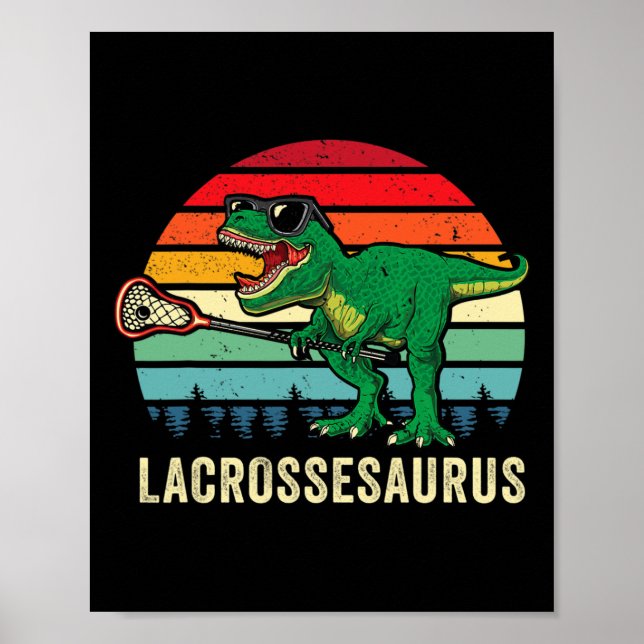 Rolig T Rex Lacrosse Dinosaur Lax Pojkar Lacrosse  Poster (Framsidan)