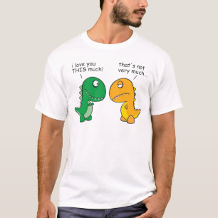 rolig-T-Rex-lite-ärmar-tecknad T-shirt