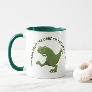 Rolig T rex serie Gott skapade varje varelse Mugg