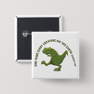 Rolig T rex serie Gud skapade alla varelser Knapp