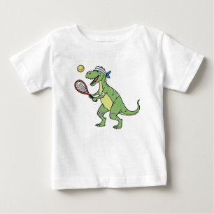 Rolig T-Rex-serieteckning spelar tennis-dinosaurie T Shirt