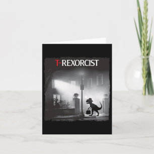 Rolig T-Rex Skräckparodi Dinosaurie Halloween Retr Kort
