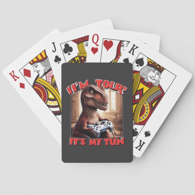 Rolig T-Rex-spelare Citat Design Casinokort (Baksidan)