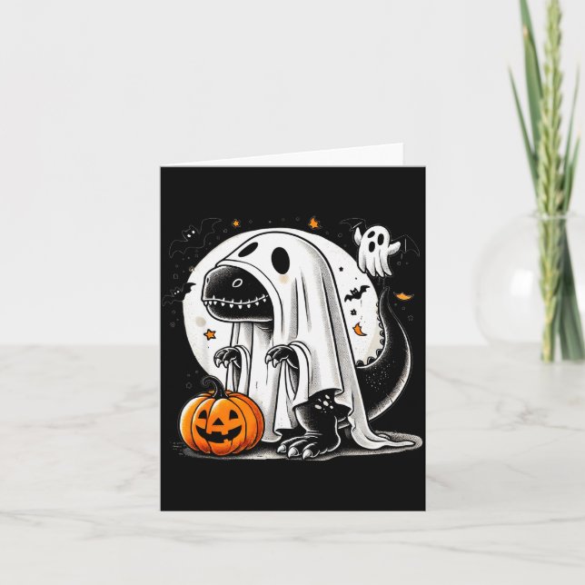Rolig T-rex Spöke Dinosaurie Halloween Kostym Tyra Kort (Framsida)