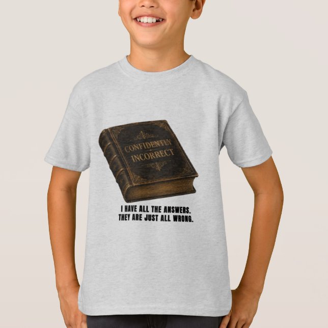 Rolig T-Shirt för Barn med Svarsglad Design (Framsida)