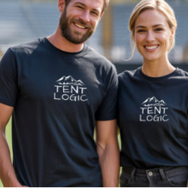 Rolig T-Shirt för Camping med Tältlogik i Bergsmil