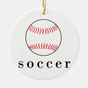Rolig T-shirt för fotboll och baseboll Julgransprydnad Keramik