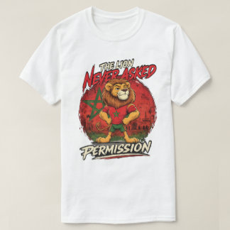 Rolig T-shirt för fotbollsfan med Marockos lejon