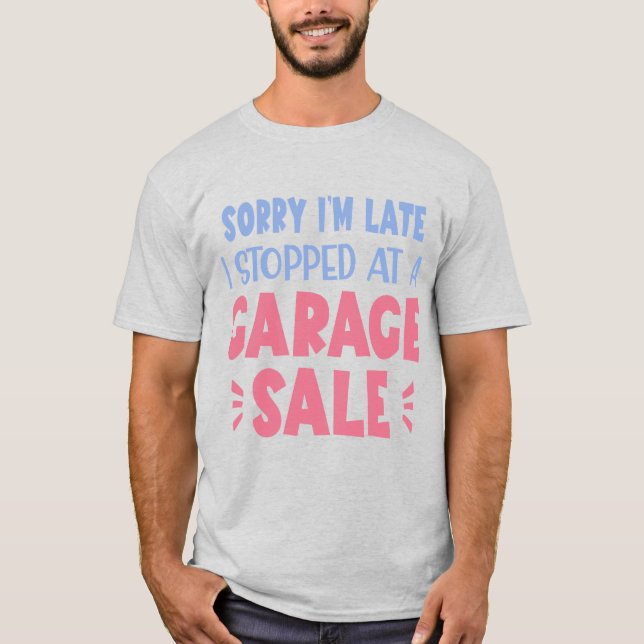 Rolig T-shirt för garageförsäljning, Lavendel och  (Framsida)