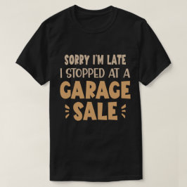 Rolig T-shirt för garageförsäljning, svart och tan