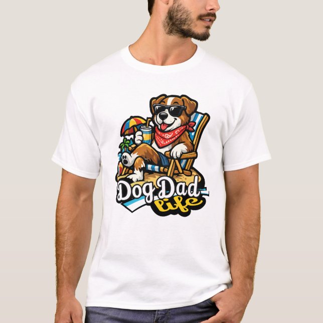 Rolig T-Shirt för Hundpappa - Present till Honom (Framsida)