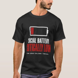 Rolig T-shirt för Introverta med Lågt Socialt Batt