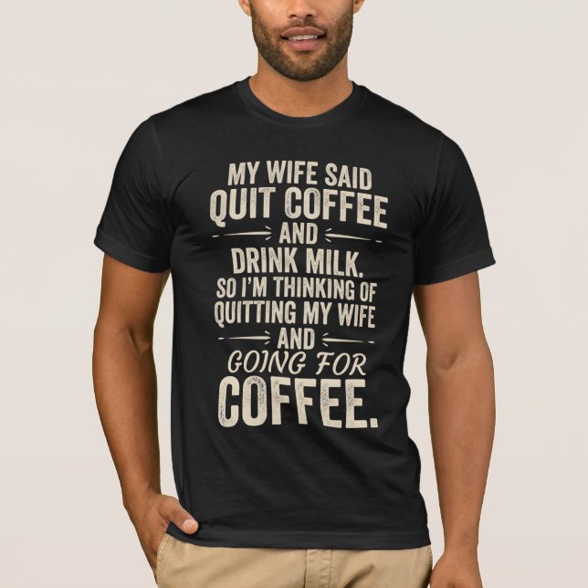Rolig T-shirt för kaffebrudar med humor (Framsida)