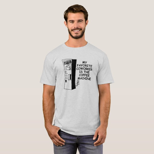 Rolig T-shirt för Kaffemaskin Kollega (Hel framsida)