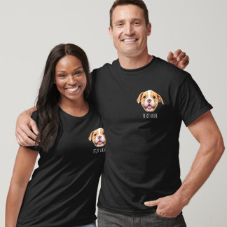 Rolig T-Shirt för Katt Hund Bebis Barn ficka Ansik