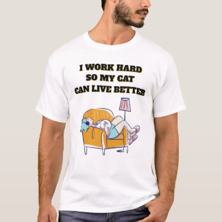 Rolig T-shirt för kattälskare | Ledig katt tuppläg