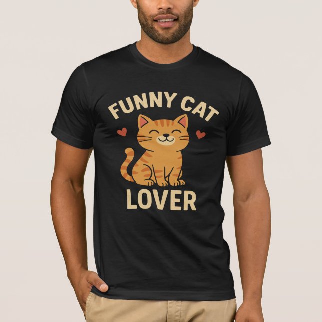 Rolig T-shirt för kattälskare – Söt och underhålla (Framsida)