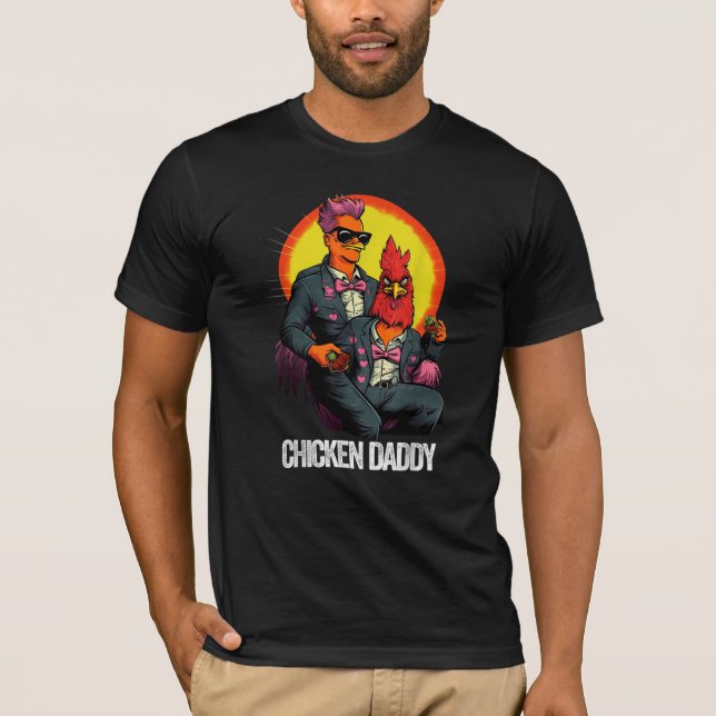 Rolig t-shirt för kycklingpappa  (Framsida)