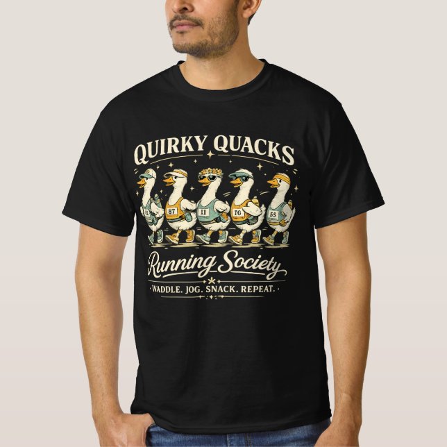 Rolig T-Shirt för Löpare från Quirky Quacks Runnin (Framsida)