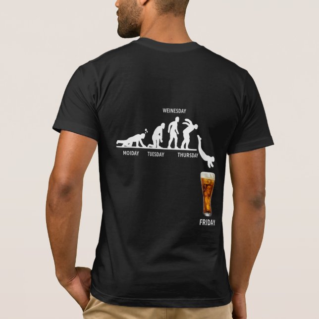 Rolig T-Shirt för Ölälskare med Baktryck (Baksida)