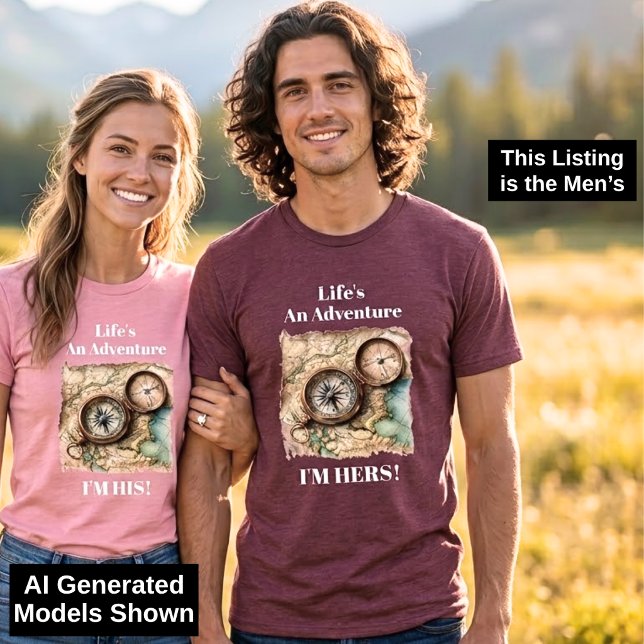 Rolig T-Shirt För Par - Äventyr - Herrversion (Skapare uppladdad)