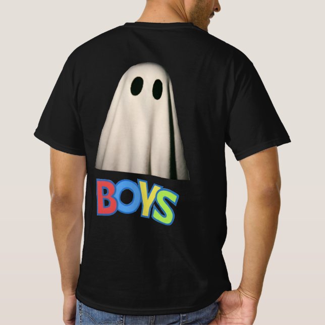 Rolig T-Shirt för Pojkar med Spöken – Skrämmande S (Baksida)