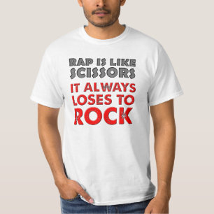 Rolig T-shirt för Rap Versus Rock Paper Scissors