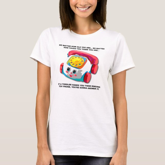 Rolig T-shirt för småbarnstelefon (Framsida)