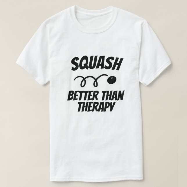 Rolig t-shirt för squashspelare eller tränare (Design framsida)