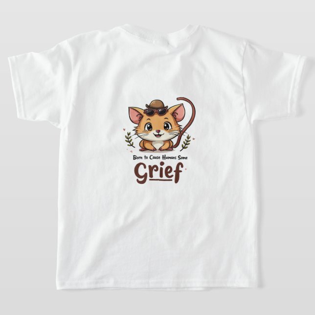 Rolig T-shirt inspirerad av gnagare för barn (Laydown Baksida)