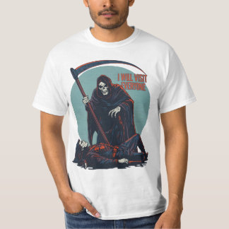 Rolig T-shirt med Döden – “Jag kommer besöka alla