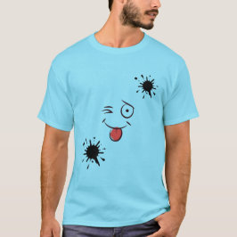 Rolig T-Shirt med Glatt Ansikte och Bläckfläck – S