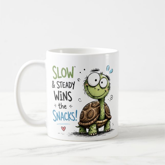 Rolig T-shirt med grafisk turtle för barn som älsk Kaffemugg (Vänster)