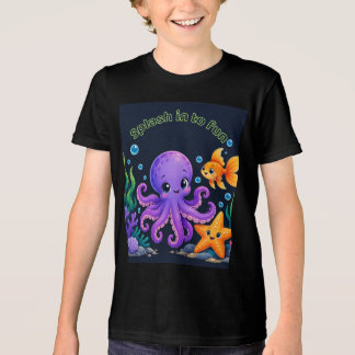 Rolig T-Shirt Med Havsvänner – Bläckfisk, G