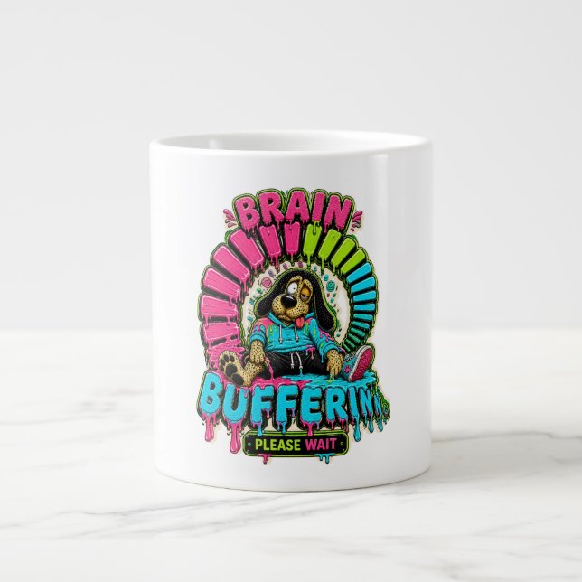Rolig T-shirt med hjärnbuffring Jumbo Mugg (Framsidan)