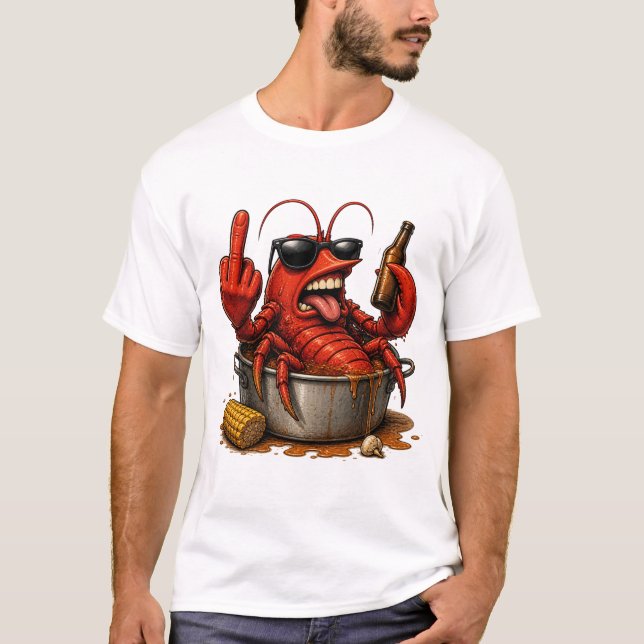Rolig T-Shirt med Kräftor – Cajun Present för Havs (Framsida)