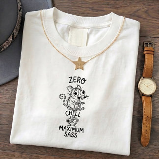 Rolig T-Shirt med Liten Mus Humor Citat