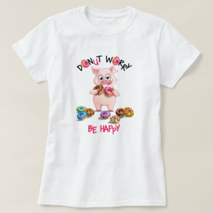 Rolig T-Shirt med Nötning om Gris och Munk