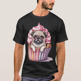 Rolig T-shirt med Pug i solglasögon för djurälskar