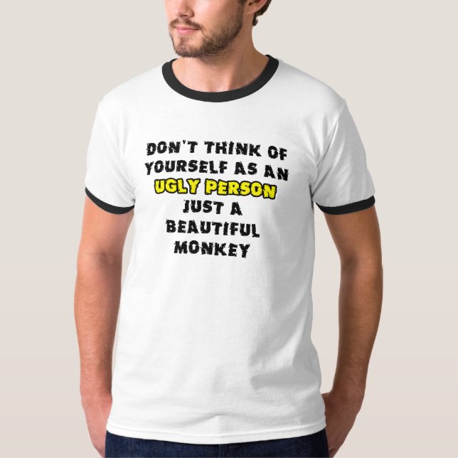 Rolig T-shirt med rolig apa Humor (Framsida)