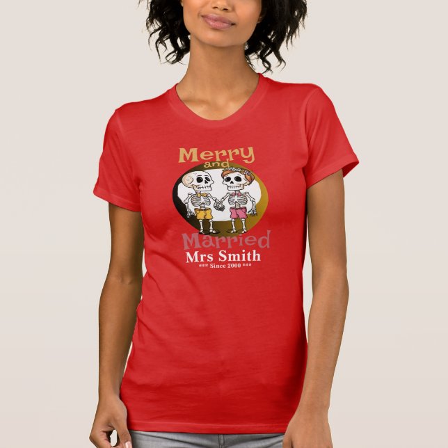 Rolig T-Shirt med Skelettpar (Framsida)