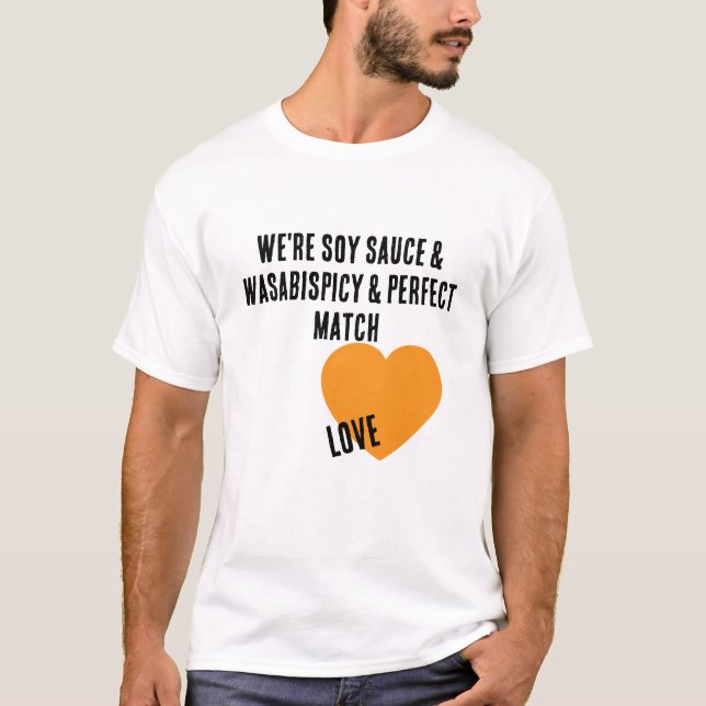 Rolig T-shirt med Sushi Kärlek Puns (Framsida)