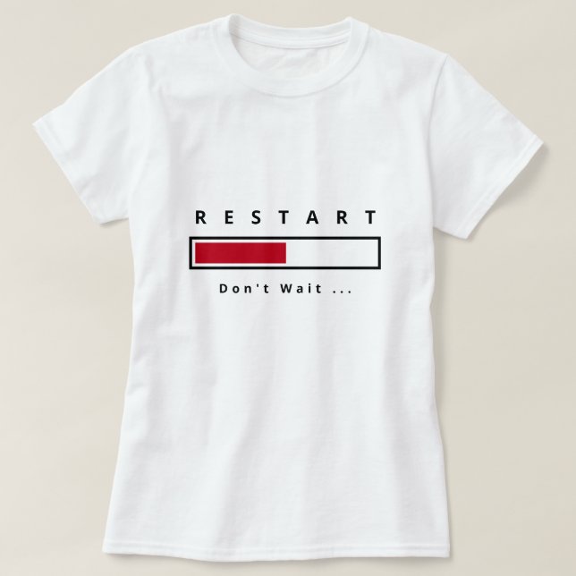Rolig T-Shirt med Text Omstart - Anpassad Text (Design framsida)